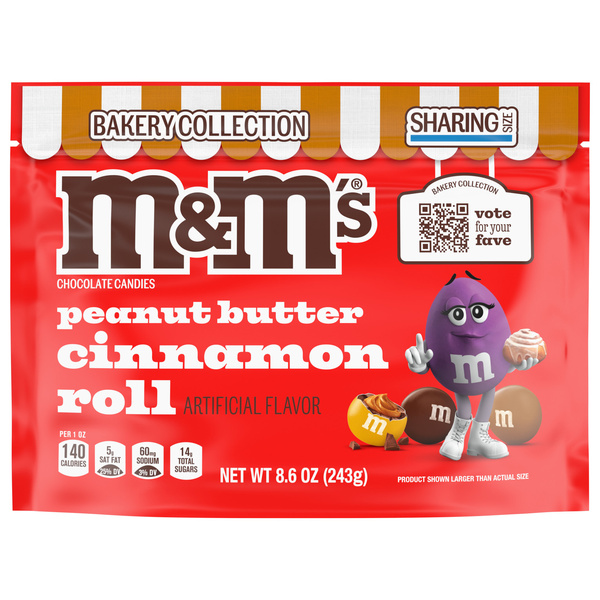 M&M'S Peanut Butter Cinnamon Roll Chocolate Candy Sharing Size