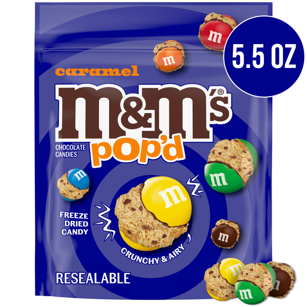 m&mページ M&M'S Pop'd Caramel Chocolate Crunchy Freeze-Dried Candy 5.5 Oz