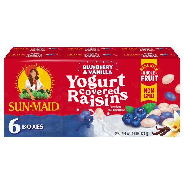 raisin2 フル&ベジ各6缶 Sun-Maid Blueberry & Vanilla Yogurt Covered Raisins, 6Ct | Hy-Vee
