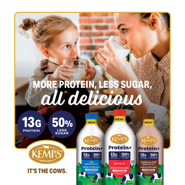 Kemps Protein+ Whole Ultra-Filtered Milk, Lactose Free | Hy-Vee