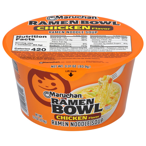 Maruchan Bowl Chicken Flavor Ramen Noodle Soup | Hy-Vee Aisles