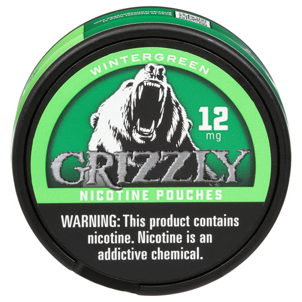 grizzly wintergreen tobacco pouches nicotine content (New Format) Grizzly Nicotine Pouches Wintergreen 6mg