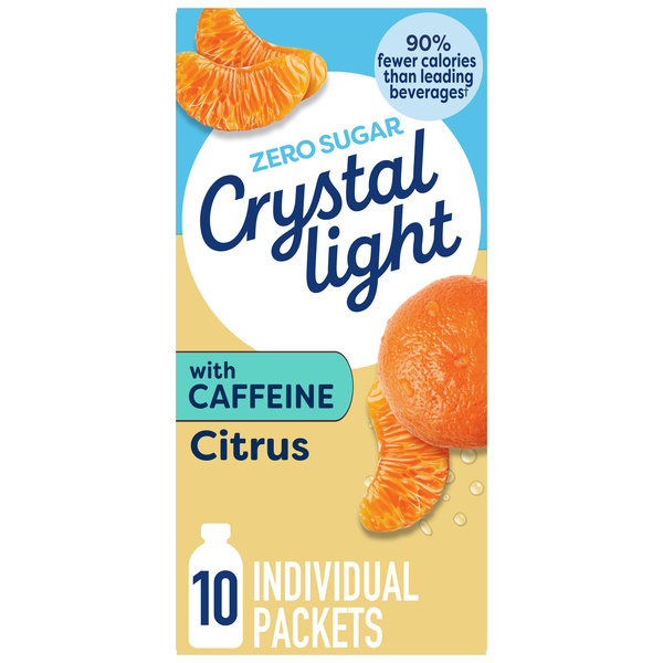 Crystal Light with Caffeine Citrus On the Go Drink Mix, 10 Packets
