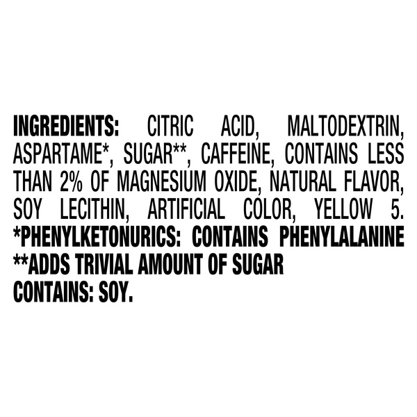 Crystal Light with Caffeine Citrus On the Go Drink Mix, 10 Packets
