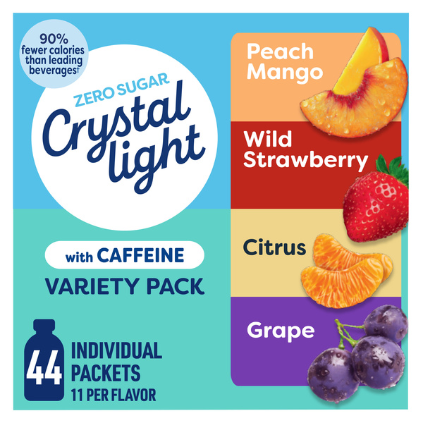 Crystal Light Energizing Drink Mix with Caffeine Variety Pack, 44