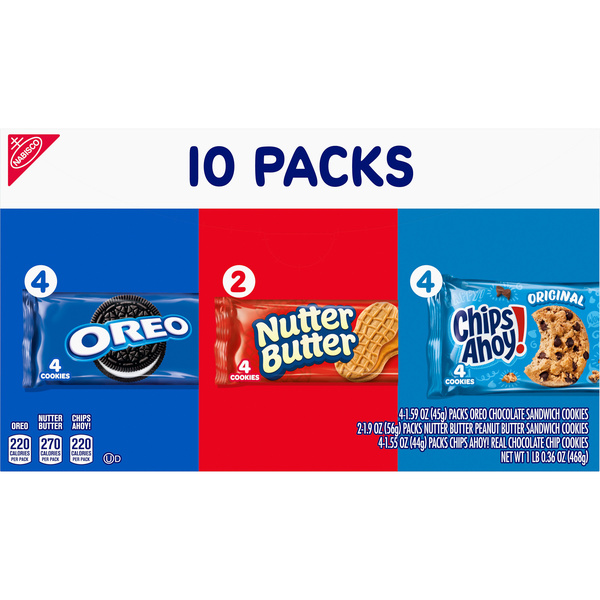 Variety Pack, Oreo, Nutter Butter, Chips Ahoy!, Snack Packs 10