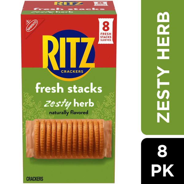 Ritz Fresh Stacks Zesty Herb Crackers, Travel Snacks, 8 Pack | Hy