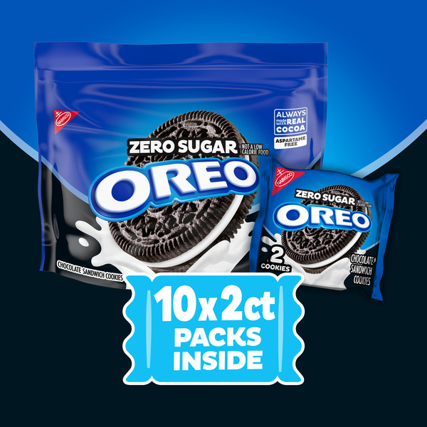 OREO Zero Sugar Chocolate Sandwich Cookies, 10 Snack Packs (2