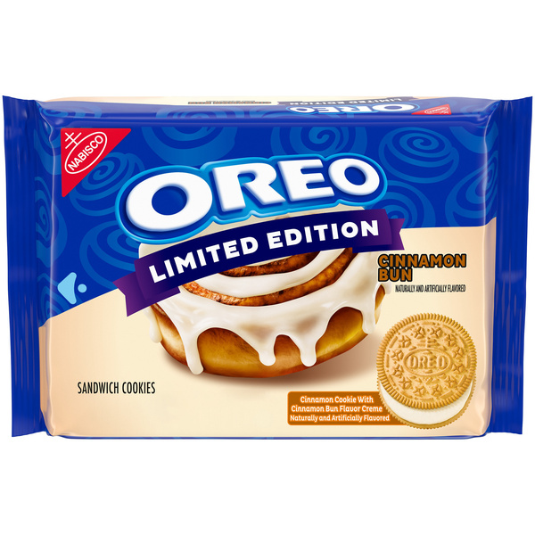 OREO Cinnamon Bun Sandwich Cookies, Limited Edition 10.68 oz | Hy