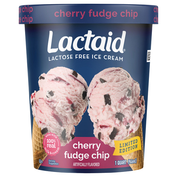 Lactaid Cherry Fudge Chip Ice Cream, 1 Quart | Hy-Vee Aisles