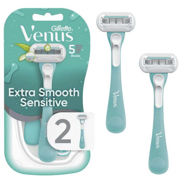 Venus Extra Smooth Sensitive Women's Disposable Razors, 2 Count