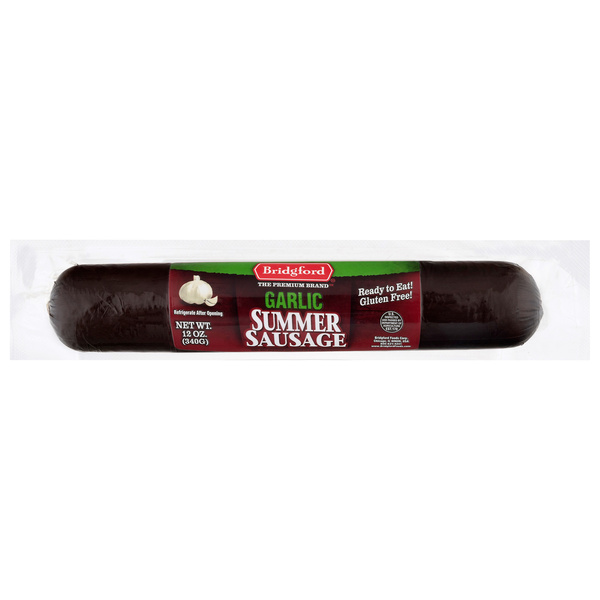 Bridgford Garlic Summer Sausage 12 oz, image courtesy of Hy-Vee