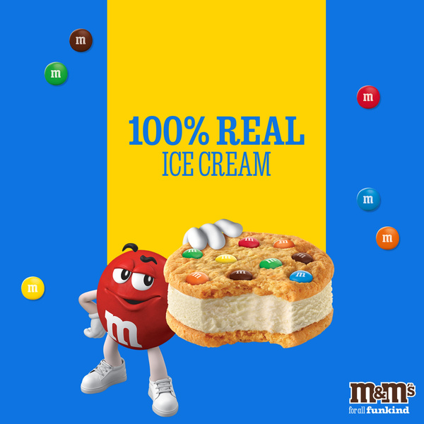 M&M'S Vanilla Ice Cream Cookie Sandwich, Reduced Fat Vanilla Ice