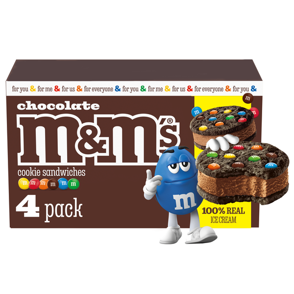 M&M'S Ice Cream Chocolate Cookie Sandwiches, Reduced Fat Chocolate