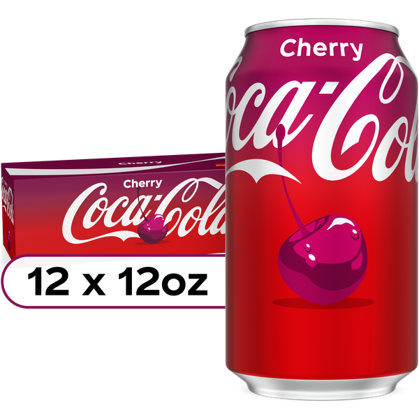 【訳あり】Cherry Coca-Cola 12缶✖︎３ケース Coca-Cola Cherry Soda Soft Drink Cans, 12 fl oz, 12 Pack | Hy-Vee