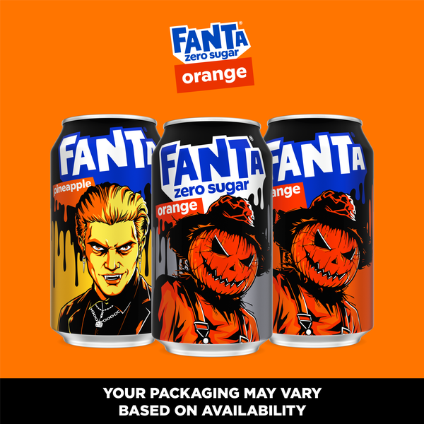 Fanta Zero Sugar Orange Soda Soft Drink Fridge Pack Cans, 12 fl oz