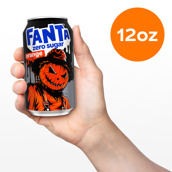 Fanta Zero Sugar Orange Soda Soft Drink Fridge Pack Cans, 12 fl oz
