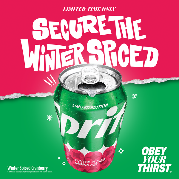 Sprite Winter Spiced Cranberry Caffeine Free Soda Soft Drink