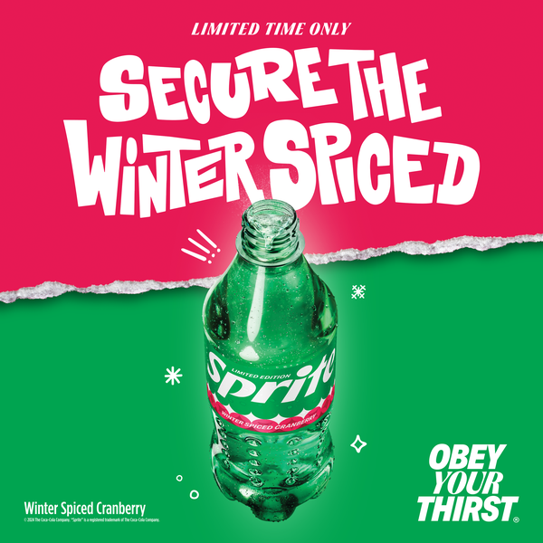Sprite Zero Sugar Winter Spiced Cranberry Caffeine Free Soda Soft