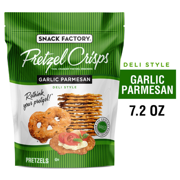 純銀チロリ (94g) Snack Factory Garlic Parmesan Pretzel Crisps, 7.2 OZ Resealable