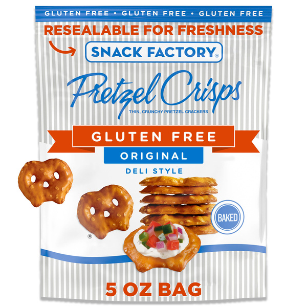 Snack Factory Pretzel Crisps Gluten Free, Original Flavor, 5 Oz