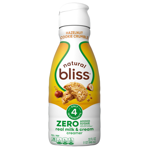 Natural Bliss Hazelnut Cookie Crumble Flavored Dairy Creamer, Zero
