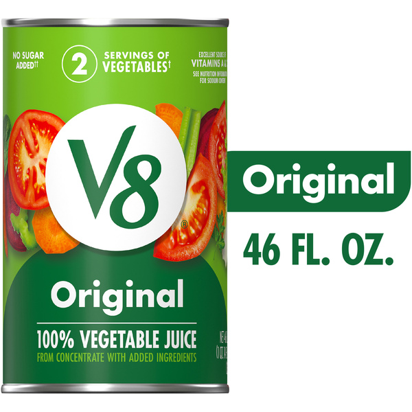 V8 Original 100% Vegetable Juice, 46 fl oz Can | Hy-Vee Aisles