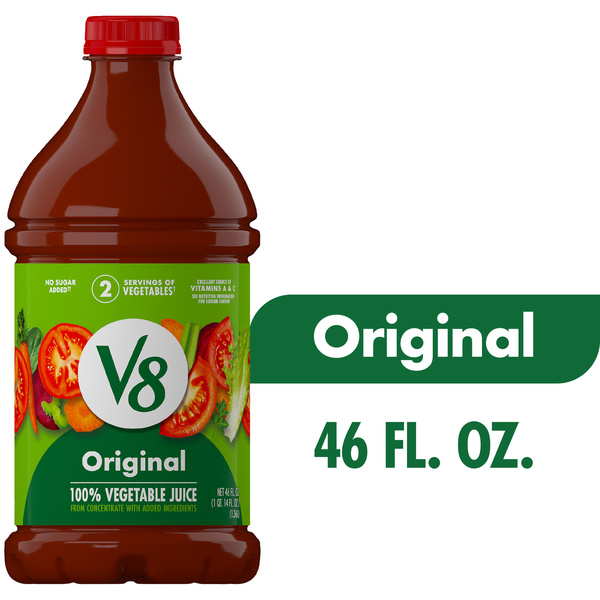 V8 Original 100% Vegetable Juice, 46 fl oz Bottle | Hy-Vee Aisles