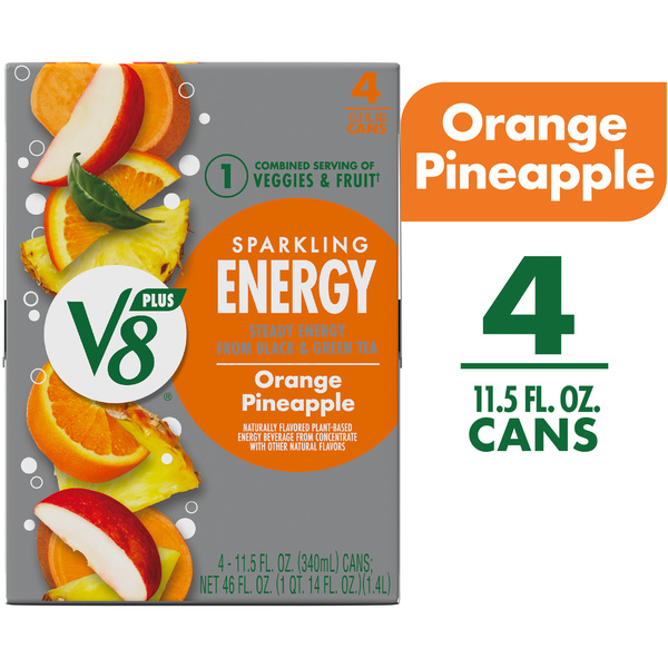 しゃんばら屋 単品エナジーライフエクストラ V8 +Energy Sparkling Orange Pineapple Juice Energy Drink, 11.5 oz