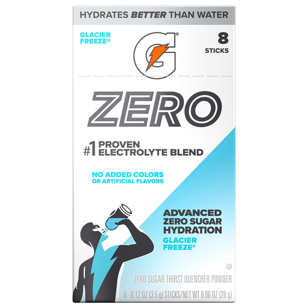 Gatorade Zero Thirst Quencher Powde, Glacier Freeze 8-0.12 oz