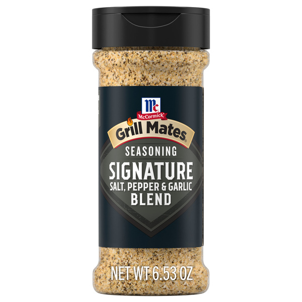 McCormick Grill Mates Signature Salt, Pepper and Garlic Seasoning Blend, 6.53 oz, image courtesy of Hy-Vee