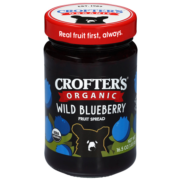 Crofter's Organic Premium Wild Blueberry Fruit Spread 16.5 oz, image courtesy of Hy-Vee