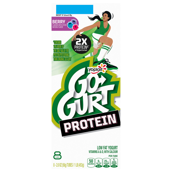 Yoplait Go-GURT Protein, Berry Yogurt Tubes, 8-2 oz | Hy-Vee