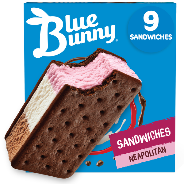 Blue Bunny Neapolitan Frozen Dessert Sandwich | Hy-Vee Aisles