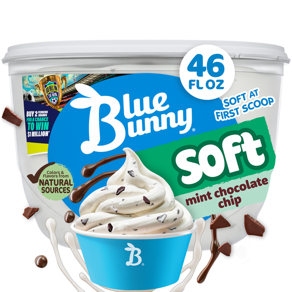 Blue Bunny Soft Mint Chocolate Chip Frozen Dairy Dessert, 46 fl oz