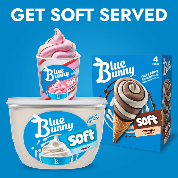 Blue Bunny Soft Chocolate Vanilla Frozen Dessert, 16 fl oz Pint