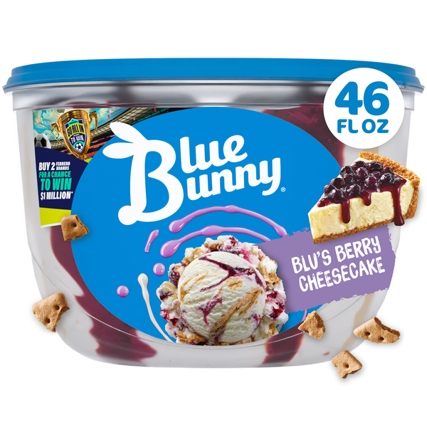 【バラ売り不可】BlueBlue Blooowin！ AIZERセット Blue Bunny Blu's Berry Cheesecake Blueberry Frozen Dessert, 46 fl