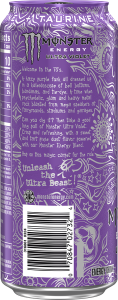 Monster Energy Ultra, Violet, Sugar Free Energy Drink, 16 Fl Oz