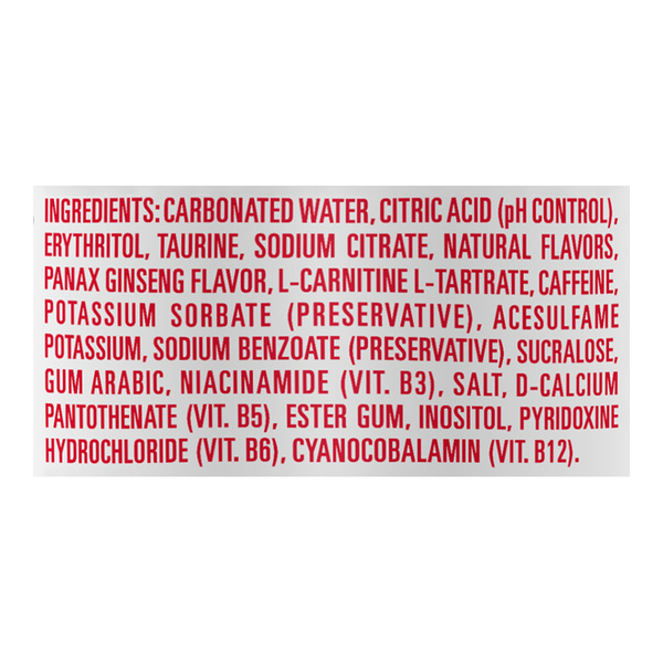 how much l carnitine is in a white monster Energy Zero Sugar Ultra Red & Blue Razz Energy Drink, 16 fl oz Monster Energy Ultra Red White