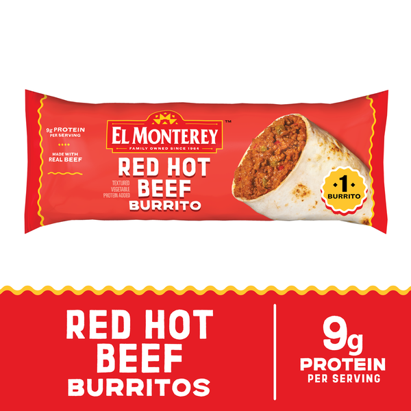 El Monterey Red Hot Beef Burrito 4 oz, Single Serve (Frozen) | Hy