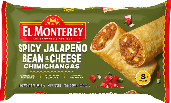 El Monterey Spicy Jalapeno Bean & Cheese Chimichangas 8Pk | Hy-Vee