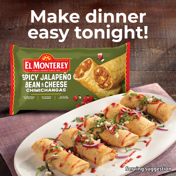 El Monterey Spicy Jalapeno Bean & Cheese Chimichangas 8Pk | Hy-Vee
