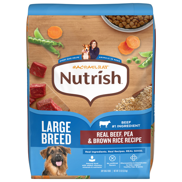 Rachael Ray Nutrish Dry Dog Food Large Breed Real Beef, Pea