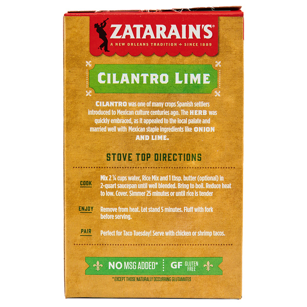 Vee Rice Zatarain's Cilantro Lime Rice, 6.9 oz | Hy-Vee Aisles Online Grocery ...