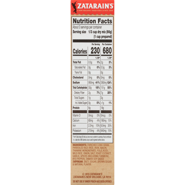 Vee Rice Zatarain's Long Grain & Wild Rice, 7.0 oz | Hy-Vee Aisles Online ...