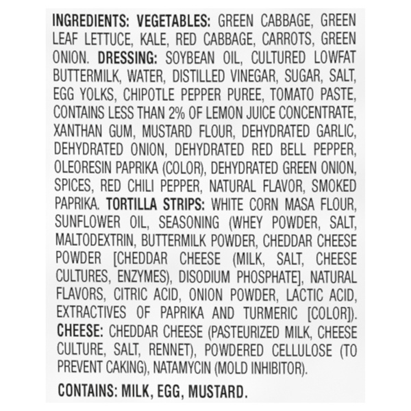 Dole Chipotle & Cheddar Chopped Salad Kit 12.0oz | Hy-Vee Aisles