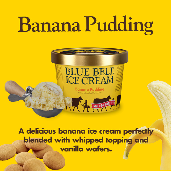 Blue Bell Banana Pudding Ice Cream Half Gallon, 64 fl oz | Hy-Vee