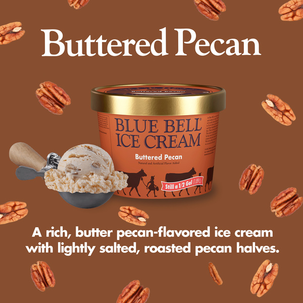 Blue Bell Buttered Pecan Ice Cream Half Gallon, 64 fl oz | Hy-Vee