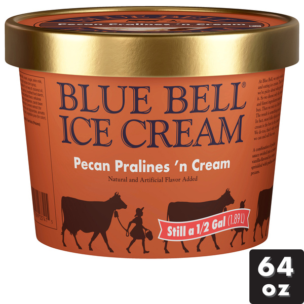 Blue Bell Pecan Pralines 'n Cream Ice Cream Half Gallon, 64 fl oz