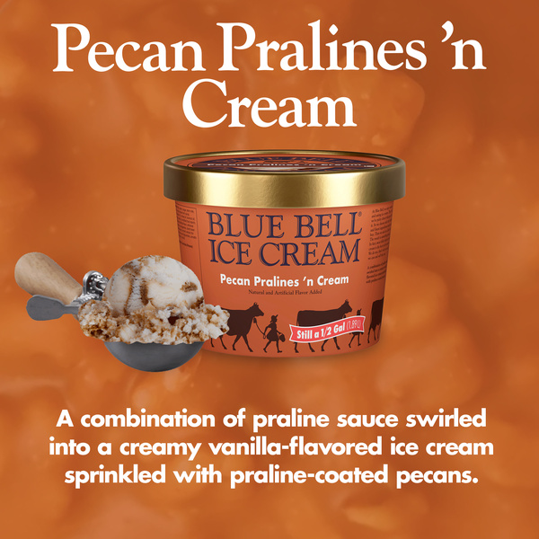 Blue Bell Pecan Pralines 'n Cream Ice Cream Half Gallon, 64 fl oz